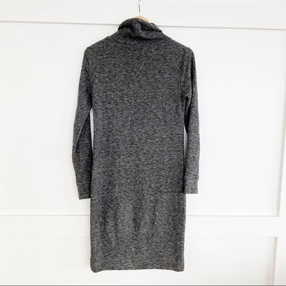 Madewell Long Sleeve Turtleneck Sweater Dress Marled Grey Wool M - Picture 2 of 7